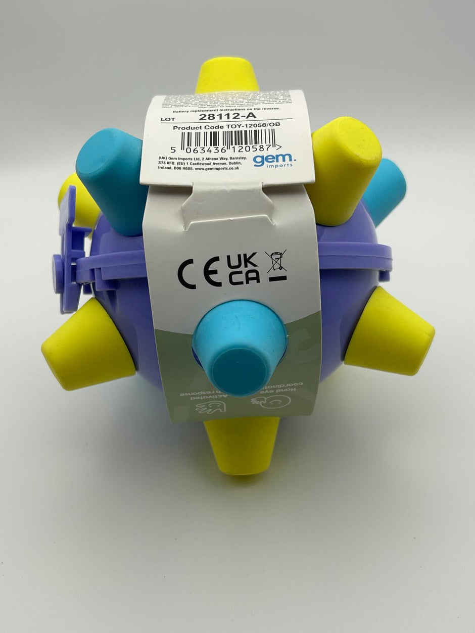 Sensory Bumpie Ball showing the UKCA number for buyers – tactile fidget and stress-relief toy for neurodivergent children | The Divergent Den