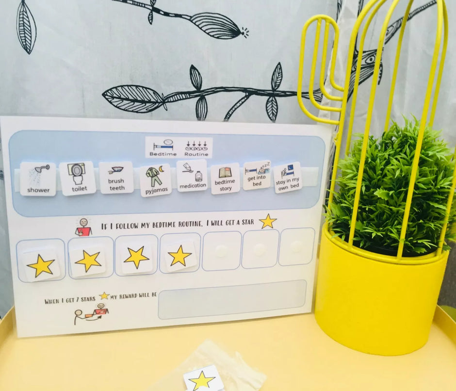 Bedtime Routine Visual Board – ASD & ADHD Routine Chart for Kids | Calm, Structured Sleep & Evening Self-Regulation