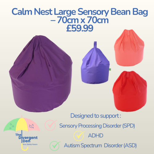 Calm Nest Large Sensory Bean Bag – 70cm x 70cm