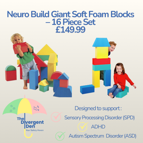 Neuro Build Giant Soft Foam Blocks – 16 Piece Set