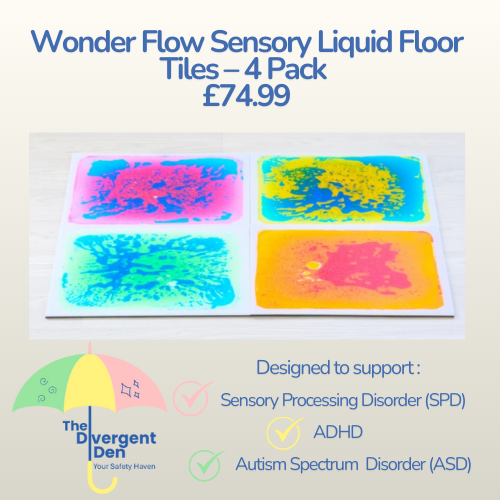Wonder Flow Sensory Liquid Floor Tiles – 4 Pack