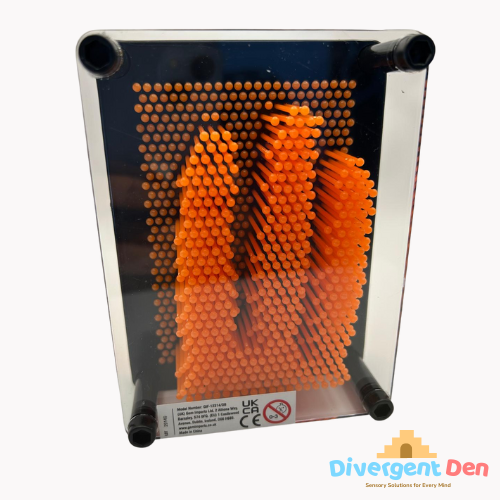 3D Impression Kit Pin Art  – Sensory pin art toy for autism and ADHD by The Divergent Den on the side angle to see the pins 