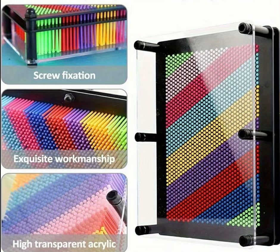 3D Rainbow Pin Art – sensory pin art toy for autism and ADHD by The Divergent Den