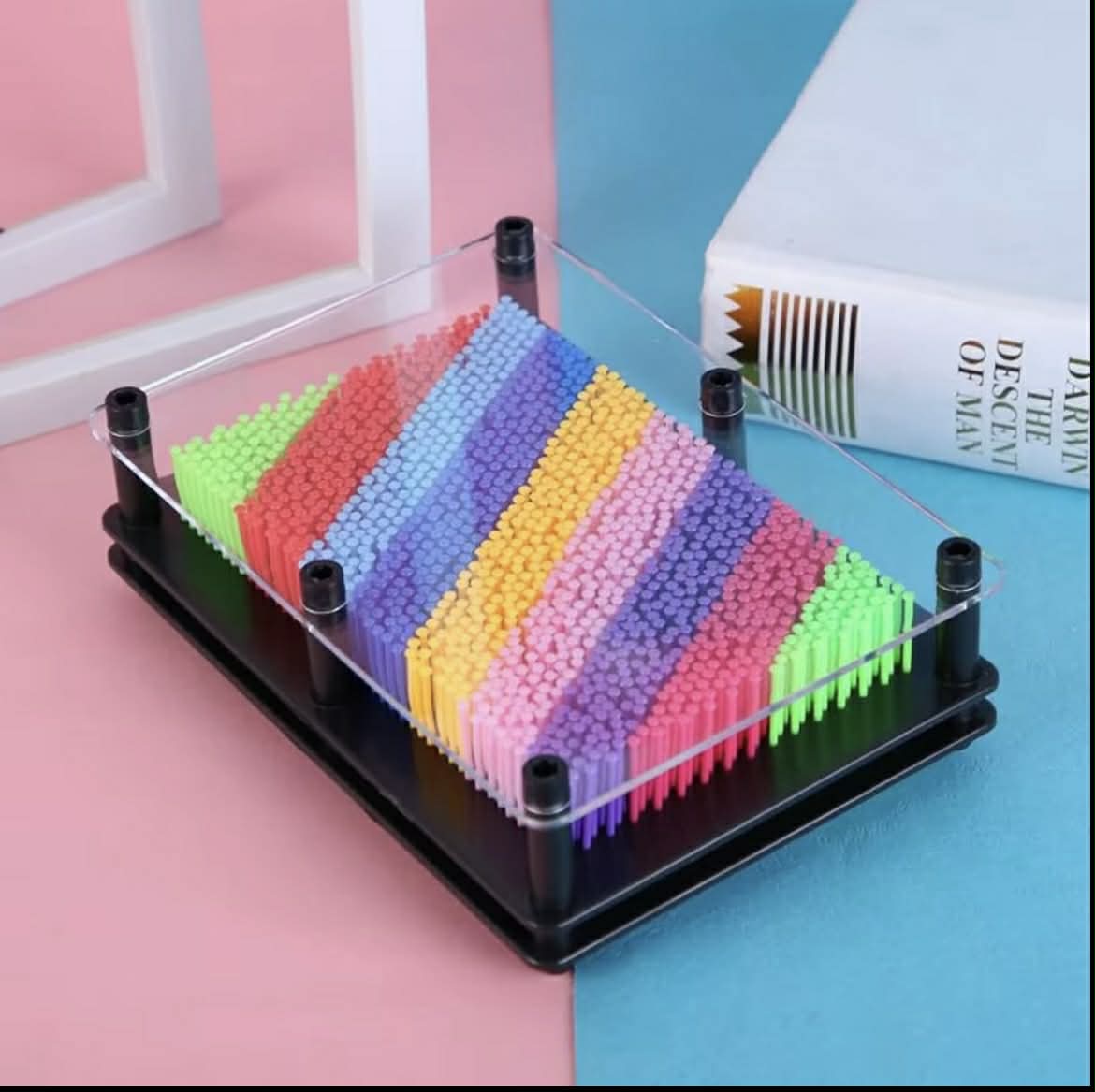 3D Rainbow Pin Art  in calming colours – sensory fidget toy by The Divergent Den