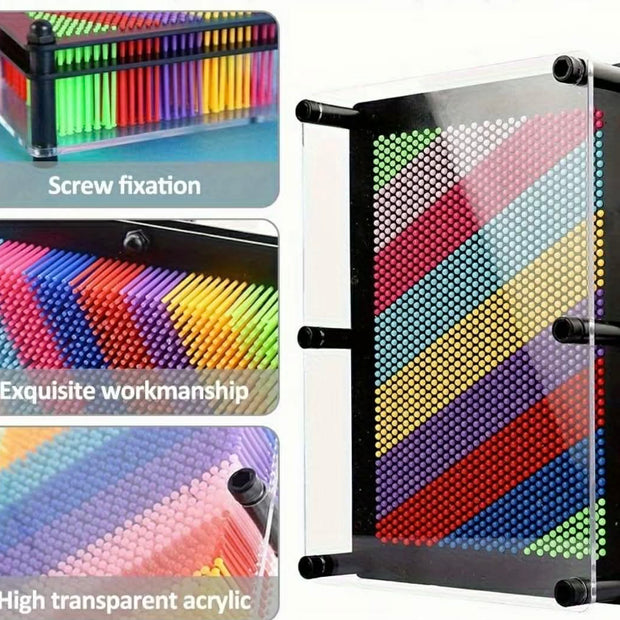 3D Rainbow Pin Art – sensory pin art toy for autism and ADHD by The Divergent Den