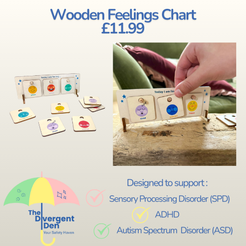 🌈 Mindful Moments: Wooden Feelings Chart
