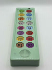 Close-up of ASD Communication Device showing colourful communication buttons and icons for visual learning