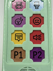 Close-up of ASD Communication Device showing colourful communication buttons and icons for visual learning