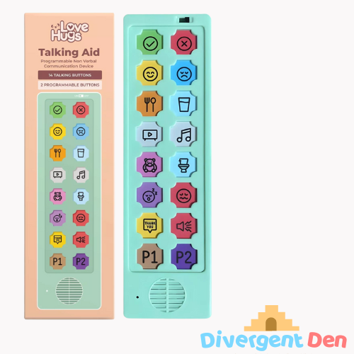 ASD Communication Device packaging – assistive communication tool for children with autism and speech delays | The Divergent Den