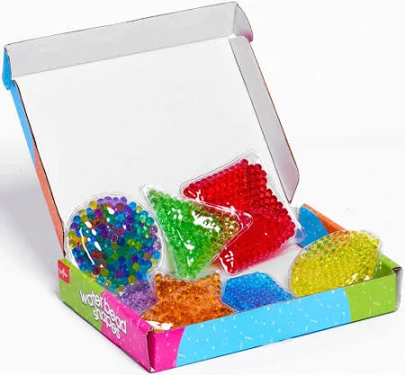 Water bead shapes sensory fidget toys 6-pack with vibrant colours for neurodivergent children tactile stimulation