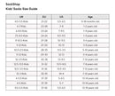 SockShop Kids' Socks Size Guide with UK, EU, US, and age ranges.