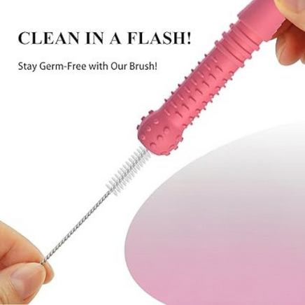 Chew Stick – sensory oral fidget toy for neurodivergent children, showing the cleaning tool that you get with the chew stick| The Divergent Den