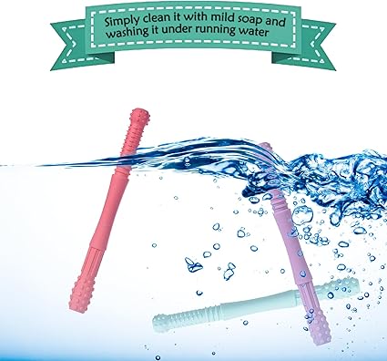 Chew Stick – sensory oral fidget toy for neurodivergent children, showing how you clean the chew stick | The Divergent Den