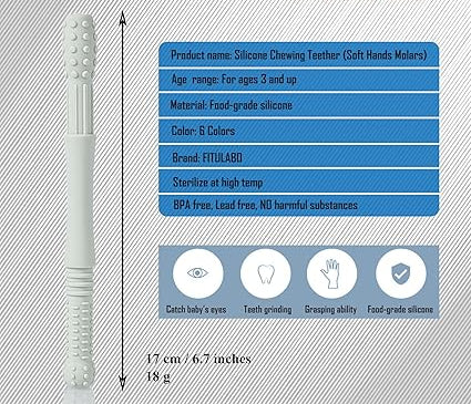 Chew stick teether and product specifications 