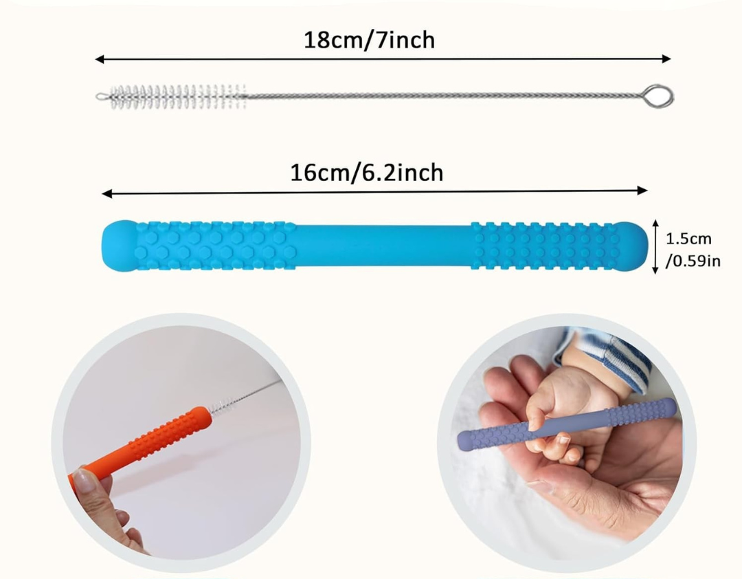 Chew Stix – Image showing the size of the stix-  sensory oral fidget toy for neurodivergent children | The Divergent Den