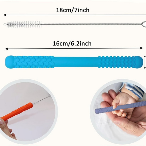Chew Stix – Image showing the size of the stix-  sensory oral fidget toy for neurodivergent children | The Divergent Den
