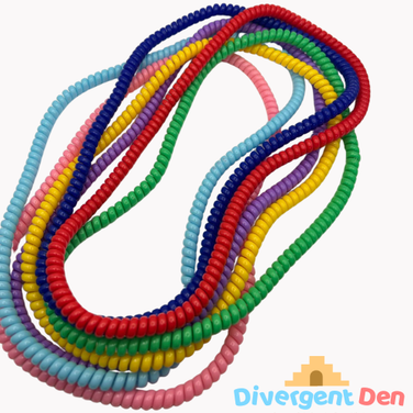 Chew Coil Necklace packaging showing BPA-free food-grade silicone construction