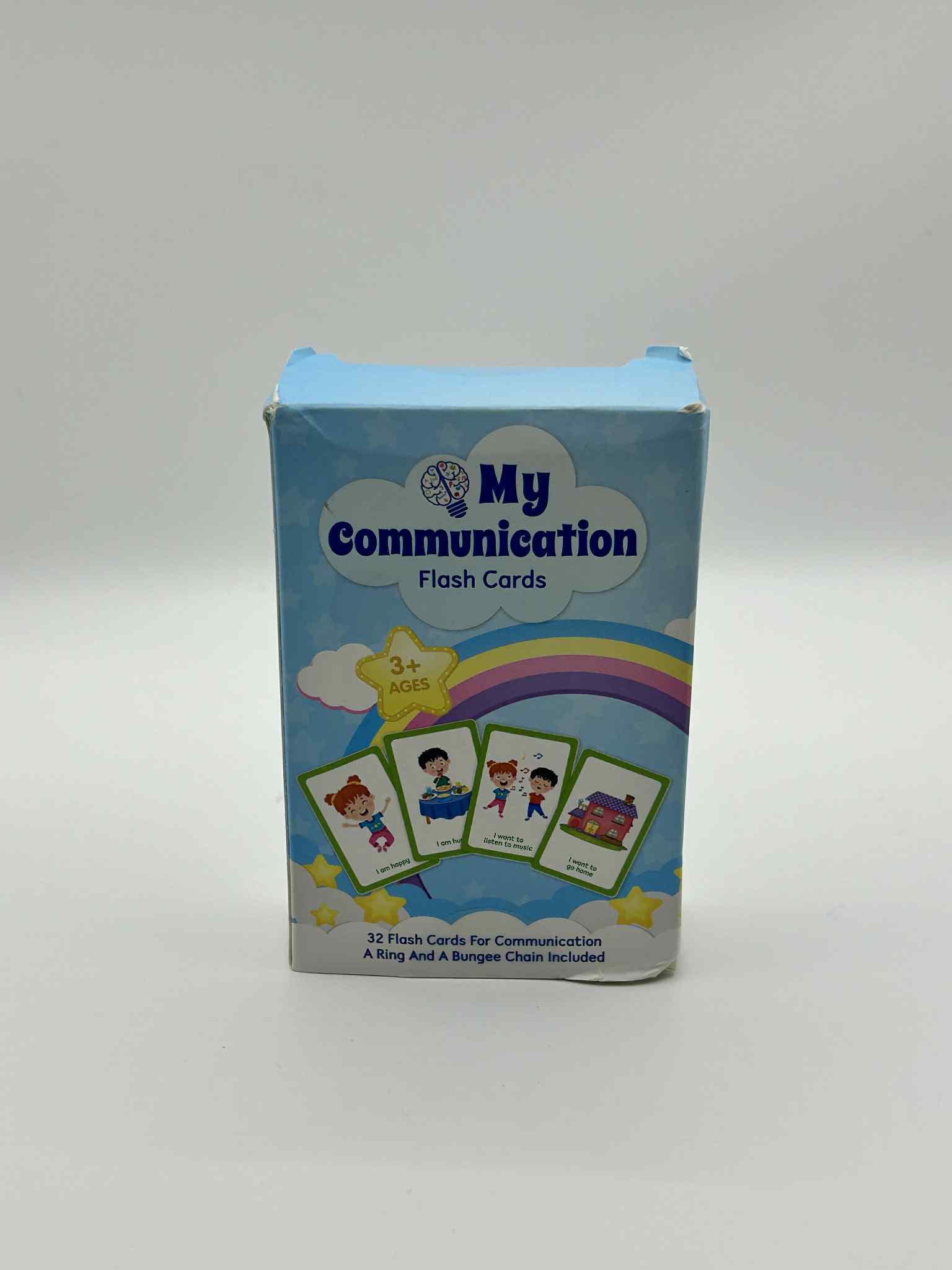 Box of 'My Communication Flash Cards' on a white background
