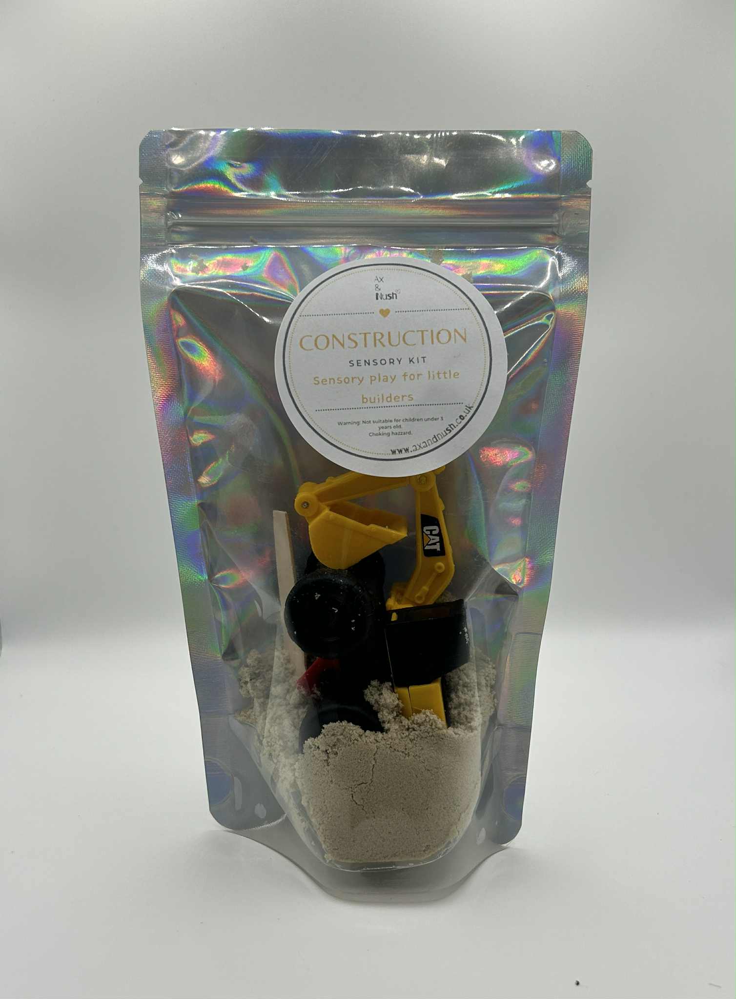 Silver Packaging Construction Sensory Set with Kinetic Sand – tactile and creative play kit for neurodivergent children | The Divergent Den