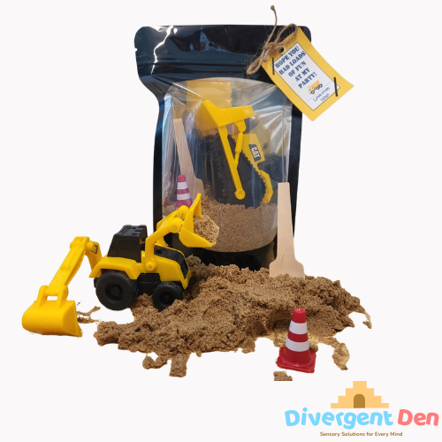Construction Sensory Set with Kinetic Sand – tactile and creative play kit for neurodivergent children | The Divergent Den