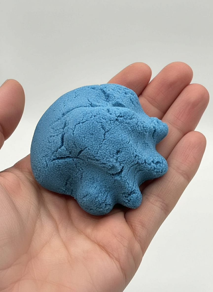 Close-up of colourful modelling sand from Create Your Own Monster Sensory Set for tactile sensory play