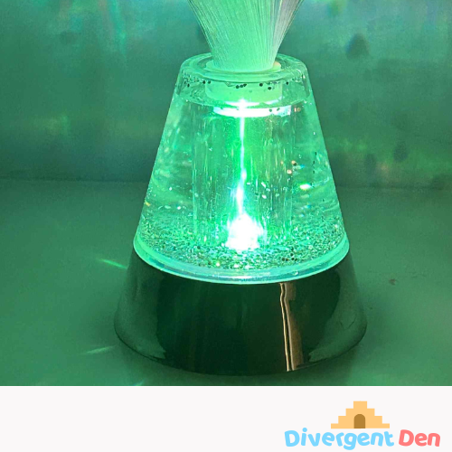 Sensory Fibre Optic Lamp – calming visual light for autism and ADHD sensory rooms showing the colour changing base| The Divergent Den