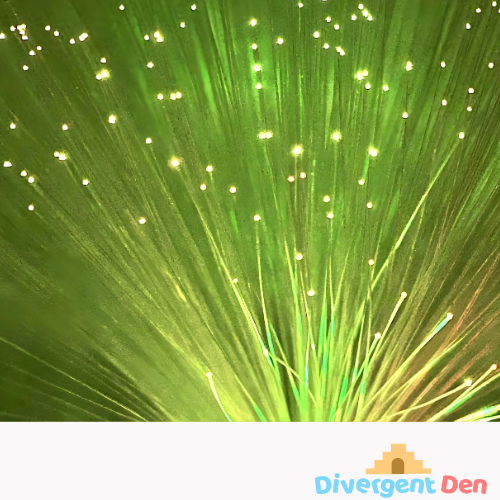 Close-up of Sensory Fibre Optic Lamp showing glowing fibre strands 