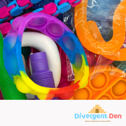 Premium fidget bundle contents displayed showing discreet sensory tools for self-regulation and anxiety relief