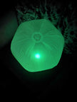 Inflatable 45cm Glow Ball glowing bright green– sensory light toy for kids by The Divergent Den