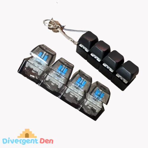 Keyboard fidget toy in black and transparent