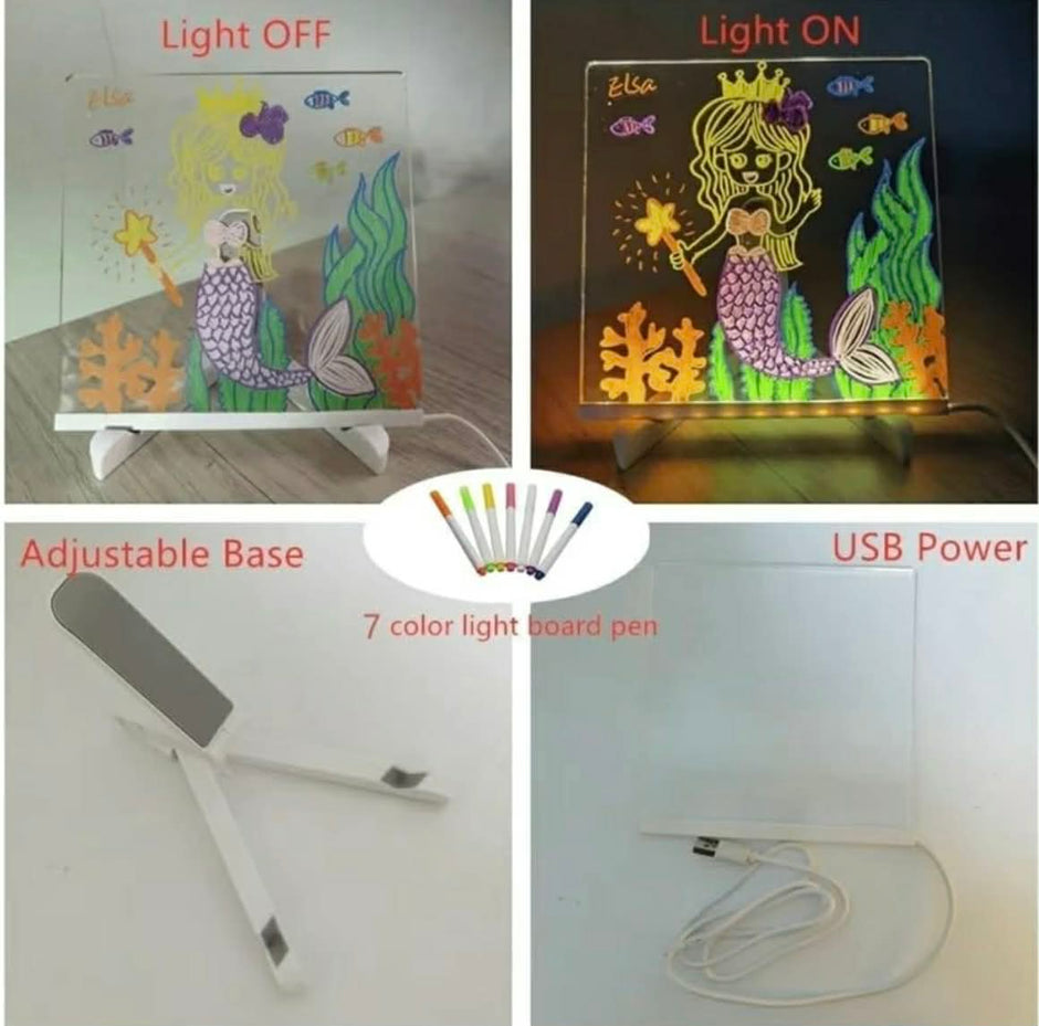 LED Light Up Message Board showing the lights on and off as it can be versatile and used for both. | The Divergent Den