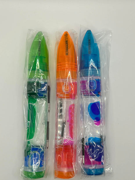 3 pens shown in orange, green and blue. Liquid motion pen perfect for those with neurodivergence looking for calm and focus 