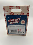 Newton’s Cradle packaging from the back to show the UKCA label is on there – desktop fidget and sensory stress relief toy | The Divergent Den