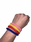 Child wearing Chew & Oral Sensory Bracelet on wrist - oral sensory tool for school and public
