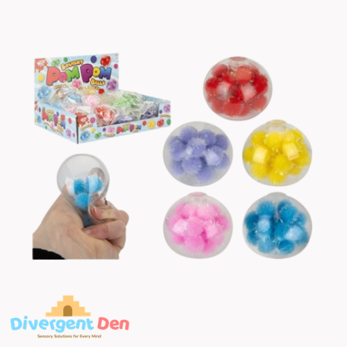 Pom Pom Squishy Ball 6.5cm