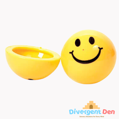 Smiley pop up fidget toy, different angles 