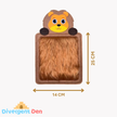 Lion animal mats showing the texture of the mat and the measurements.