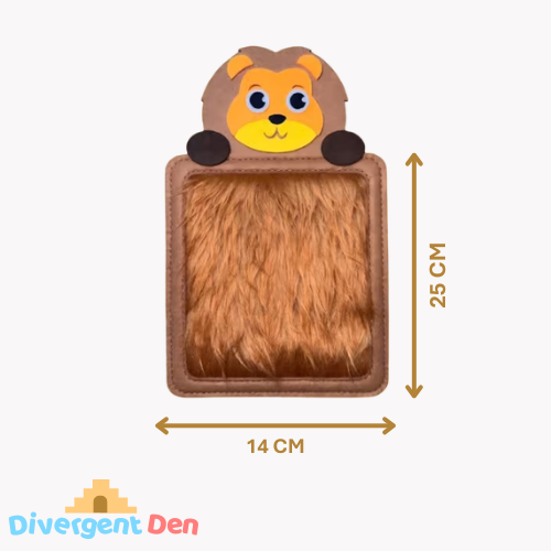 Lion animal mats showing the texture of the mat and the measurements.