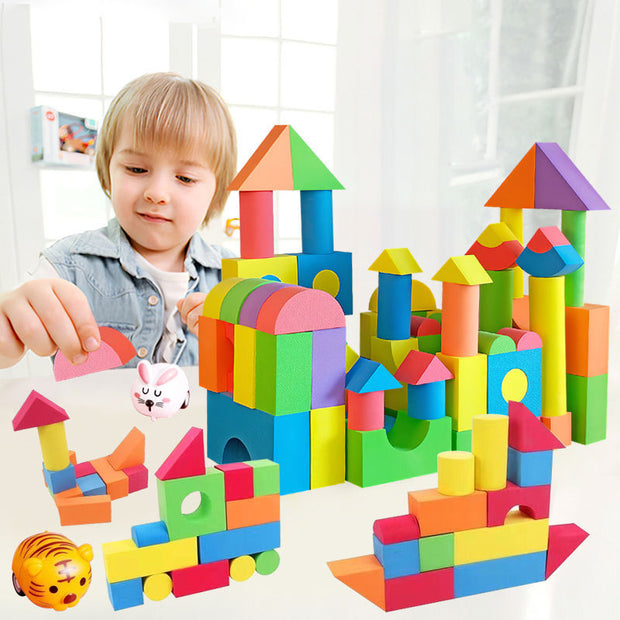 Sensory Foam Blocks 46-Piece Set – colourful tactile building blocks for neurodivergent children | The Divergent Den