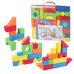 Sensory Foam Blocks 46 Piece Set -Colourful building blocks set with a carrying case showing these blocks can be portable for any location 