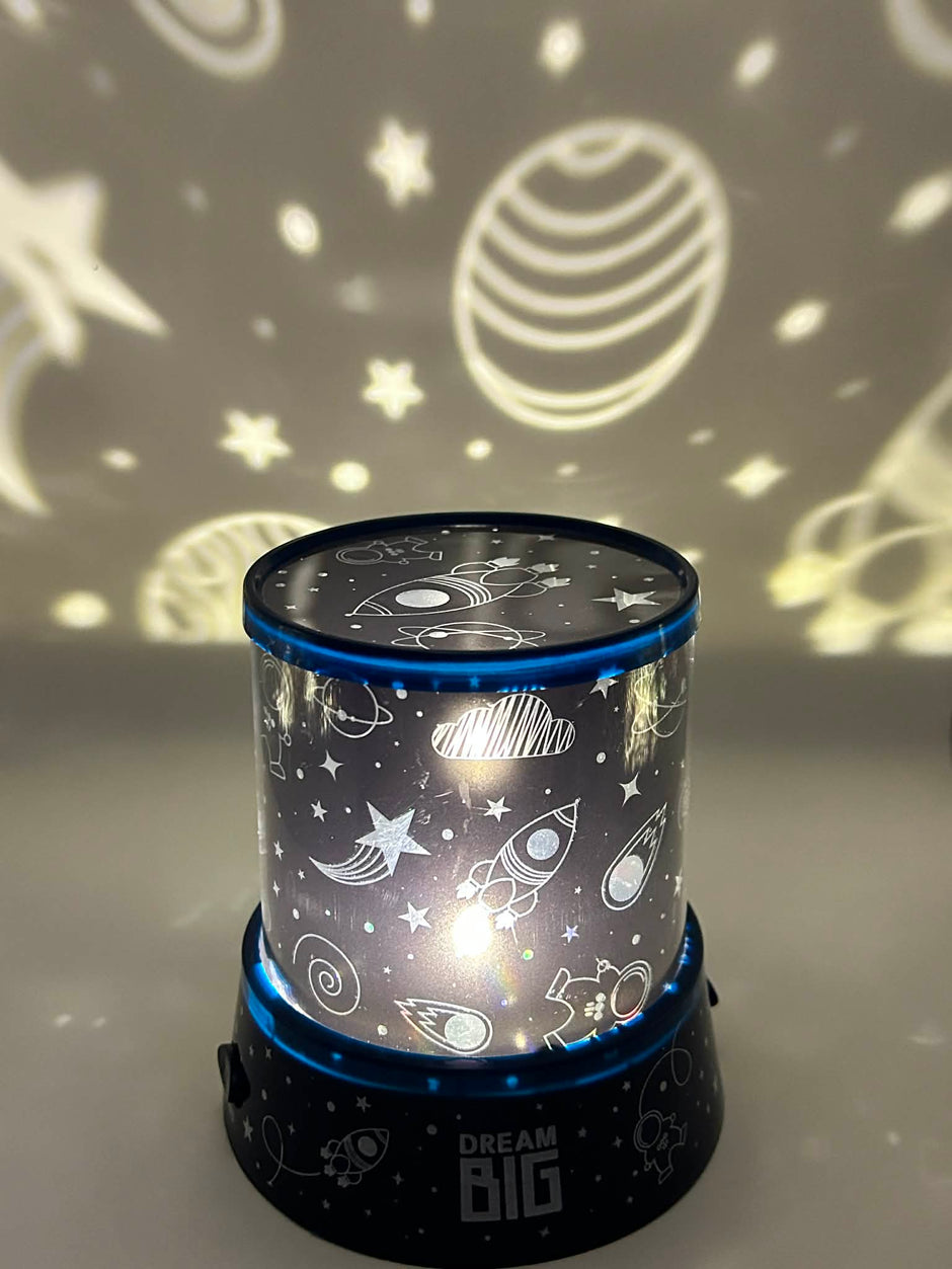 Close-up of Sensory Night Light Projector showing LED ambient  space effects for relaxation and emotional regulation | The Divergent Den