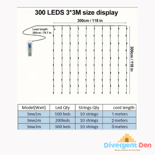LED Sensory Curtain Lights - The Divergent Den