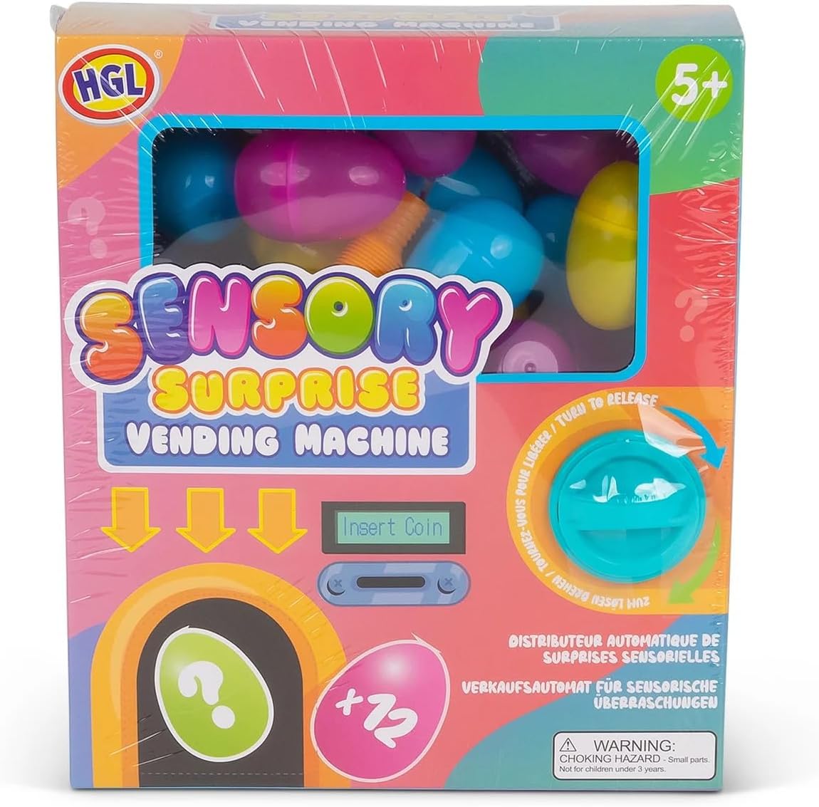 Sensory Surprise Vending Machine packaging showing product features and contents
