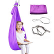Purple sensory swing image including the fixtures. Sensory Swing calms and regulates | The Divergent Den