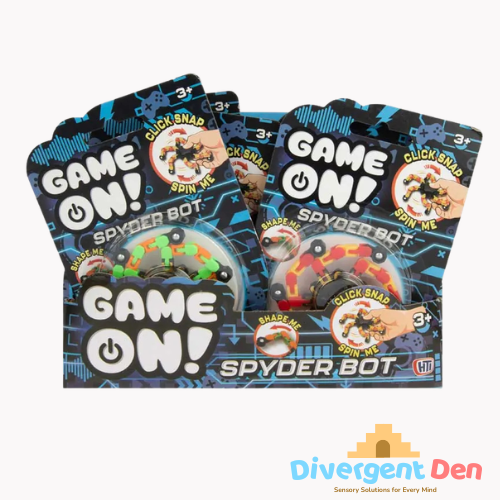 Spyder Bot packaging with 'Game On!' text on a white background