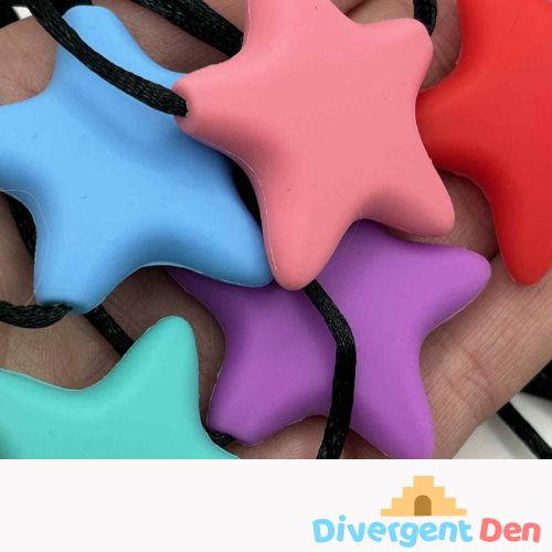 Oral Chew Star Necklace Pack Of 5 - The Divergent Den
