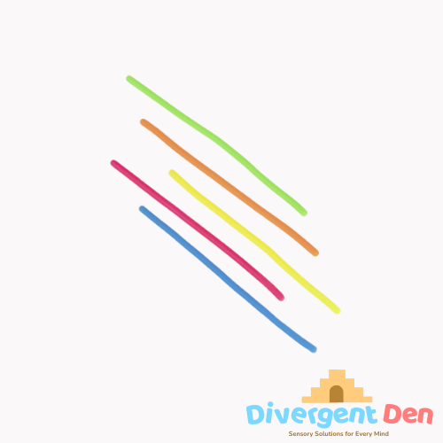Colorful lines on a white background with 'Divergent Den' logo at the bottom.