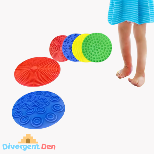 Textured Silicone Sensory Pads In Use showing you can use your hands and feet for sensory regulation