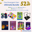 The Divergent Den Ultimate Sensory Bundle with fidget toys, calming lights and tactile tools for neurodivergent children