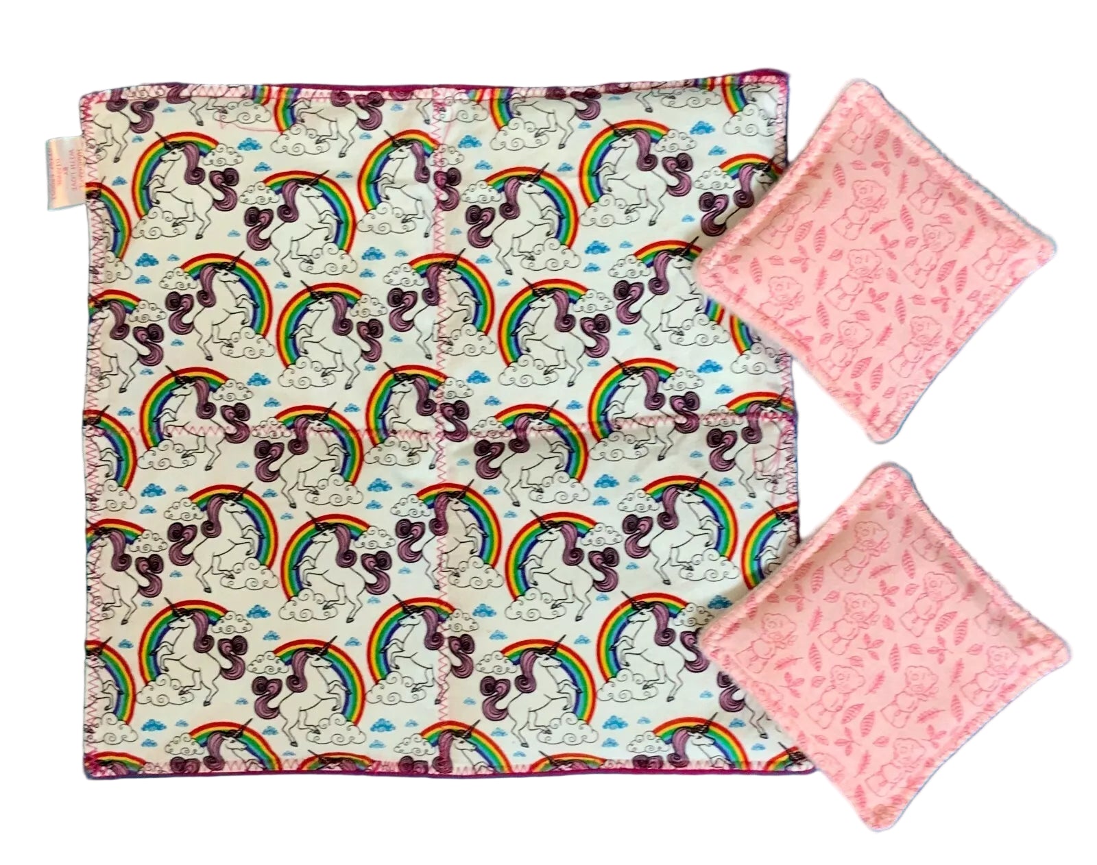 Unicorn patterned weighted lap pads and bean bags – sensory regulation toy for kids by The Divergent Den